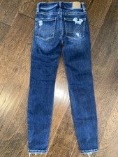 american eagle jeans Dark Wash Distressed Stretch Sz 00 S Nwot