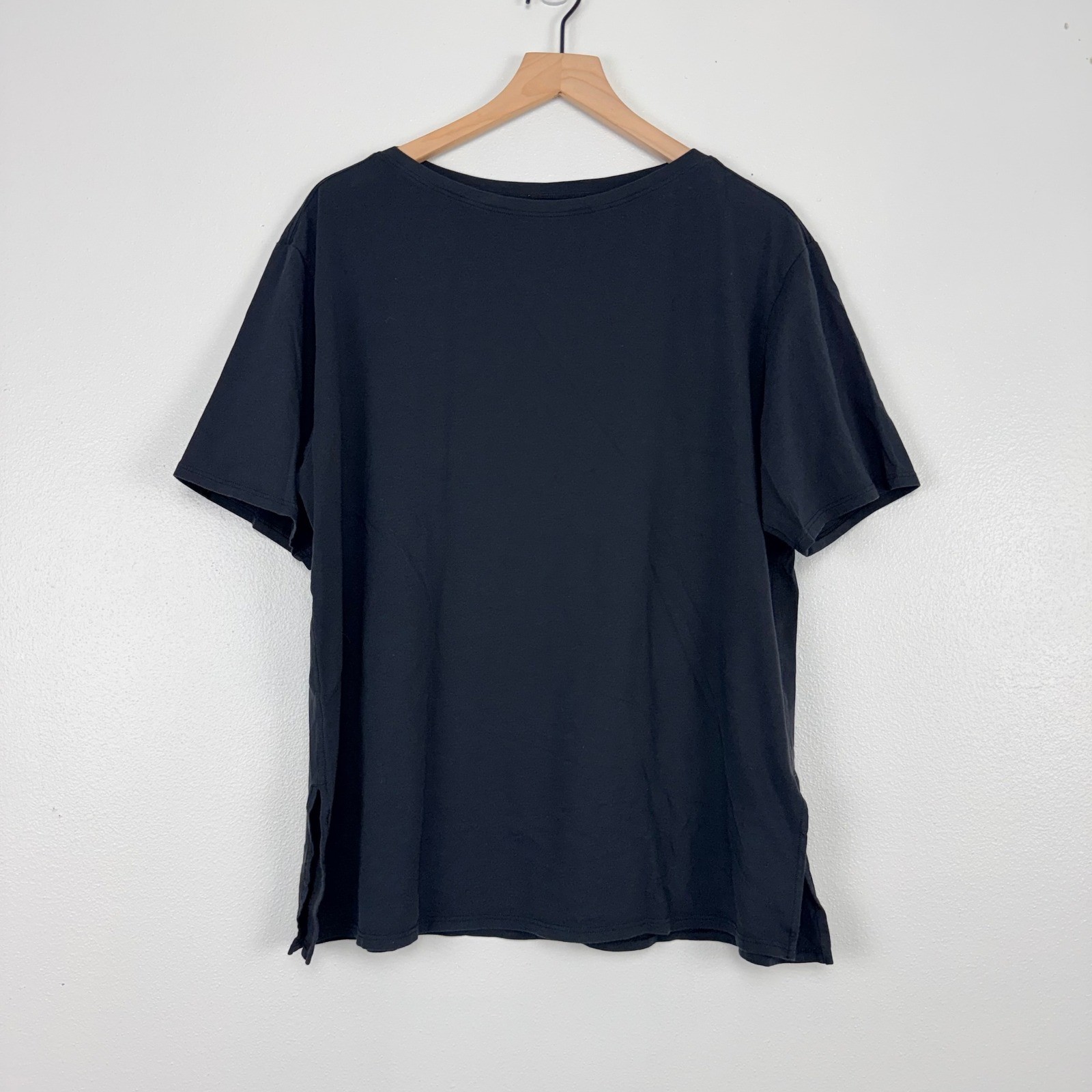 Lululemon Relaxed Fit Boat Neck T Shirt Womens 12 Black Short Sleeves Athleisure