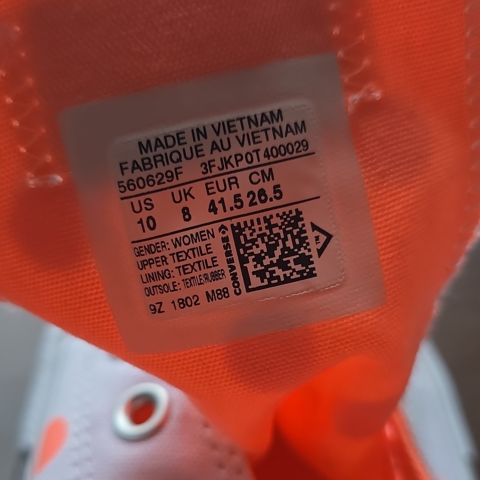 Converse All Star Polka Dot Low Top Women's Size 10 White Orange Sneakers thumbnail 9