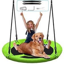 40 Inch Saucer Tree Swing Set for Kids & Adults, Adjustable Swing Sets for Backy