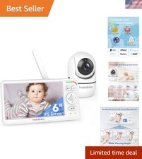 6'' Split-Screen Baby Monitor - Long Battery Life, Remote Pan/Tilt, Two-Way Talk