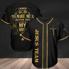 Jesus Team 3D Baseball Jersey Shirt Halloween Gift Best Price Christmas Gift