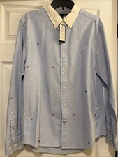 Tommy Hilfiger Mens Long Sleeve Button Down Shirt Embroidered Large NWT