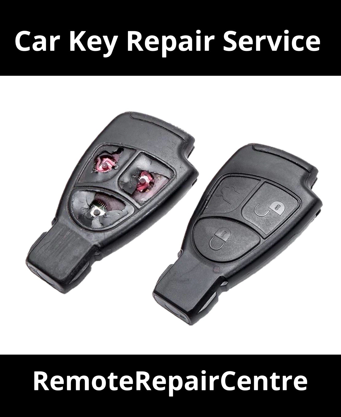 Repair service for Mercedes E Class W211 2002 - 2009 remote key fob + New case