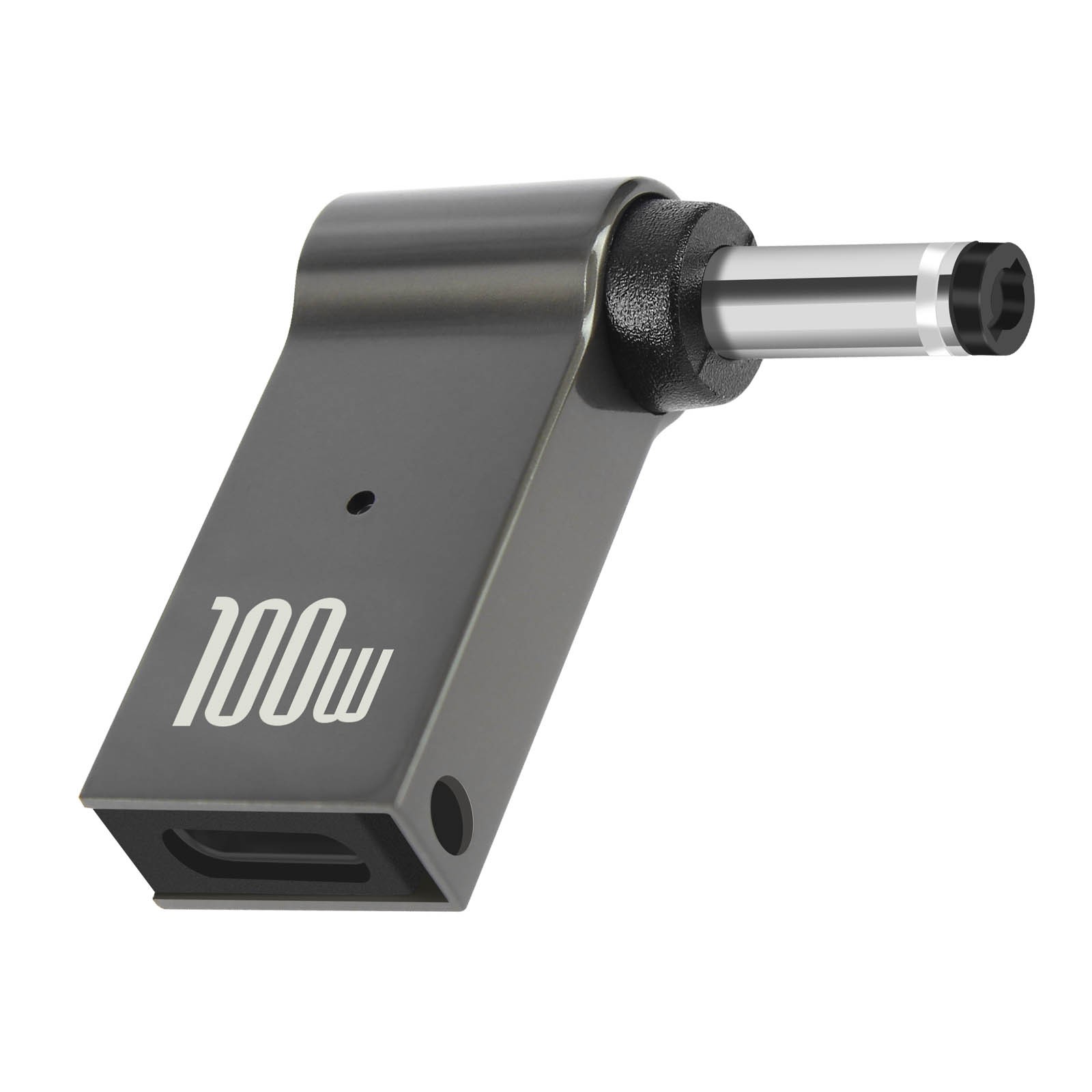 Adaptateur USB-C 100W charge rapide connecteur 4.0mm x 1.7mm gris en alu