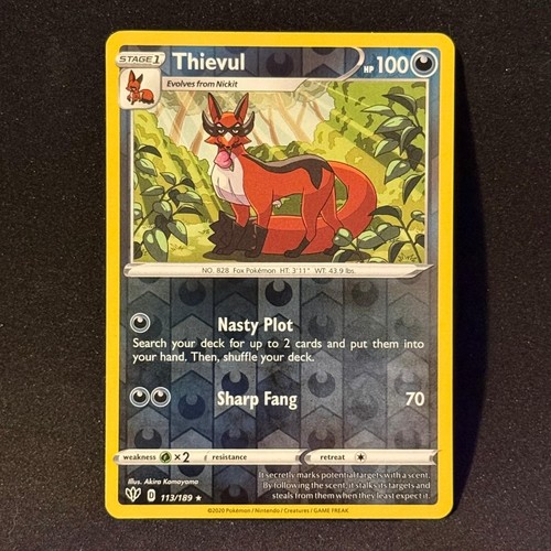 Thievul 113/189 Rare Darkness Ablaze Pokemon Reverse Holo Near Mint