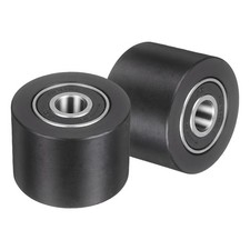 2x Plastic Roller Wheel w Bearing 15/32"x1-7/8"x1-3/8" Bearing Pulley for Repair