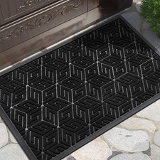 Outdoor Welcome Doormat 29.5x17 Non Slip Waterproof Front Door Mat Black