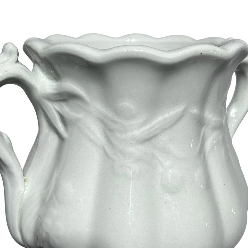 Taylor Brothers “Wheat & Clover” White Ironstone Sugar Bowl – c.1860 - Image 2 of 4