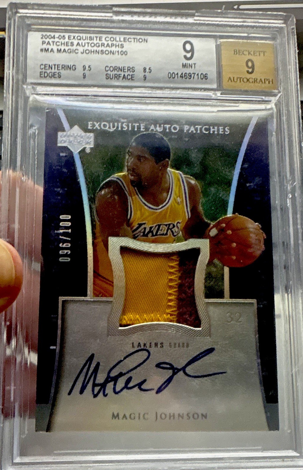 Upper Deck 2004-05 Exquisite Magic Johnson Auto Patch #AP-MA /100 BAS ...
