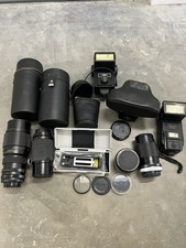 Camera Accessory Lot: Data Back A, Flash, Lenses, Filters, Cases
