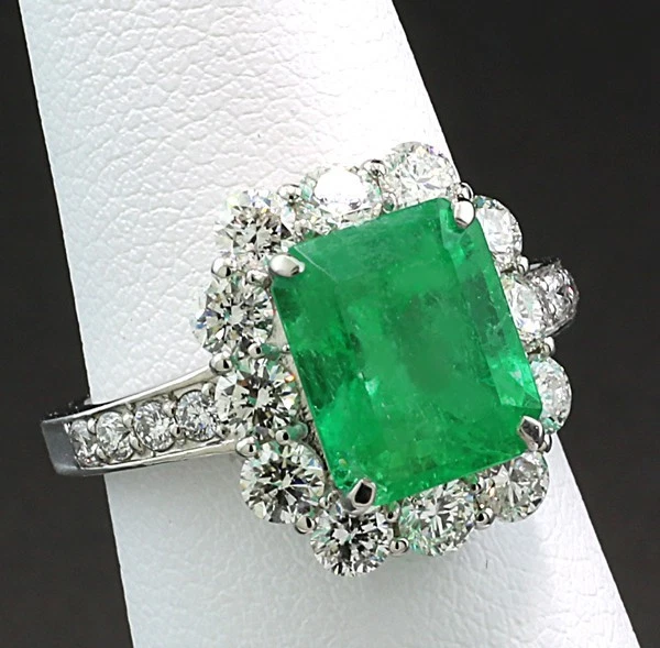 Smaragd-Brillant-Ring 5,30 ct KOLUMBIEN Unikat 900 Platin  Wert 37.950 Euro Neu
