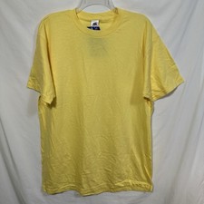 NWT Vintage Blank Fruit of the Loom Easy to Wear Yellow Large T-Shirt NEW 90's