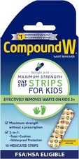 Compound W One Step Wart Remover Strips for Kids, 10 Medicated Strips