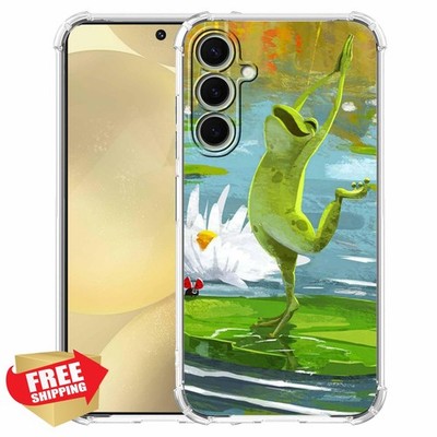 hendicow Case for Galaxy S24 with Dancing Frog Design,Cute Hippie Positive Fr...