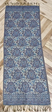 Pashmina Silk Scarf Shawl Wrap Blue Paisley Fringe 74x26.5 70 Pashmina