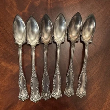 6 ANTIQUE WM. ROGERS & SON AA SILVER PLATE OXFORD Pattern 1901 GRAPEFRUIT SPOONS