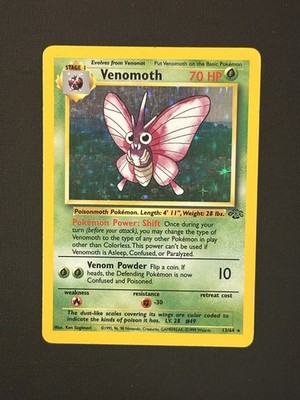 Pokemon TCG Venemoth 13/64 Holo Rare Card LP Jungle Set WOTC Unlimited