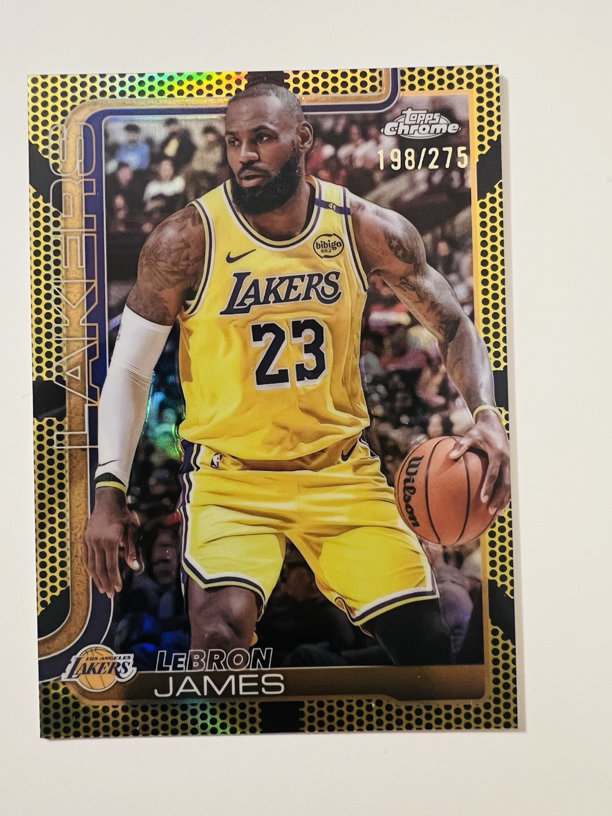 2025-26 LEBRON JAMES Topps Chrome #127 Yellow Basketball #/275  Color Match