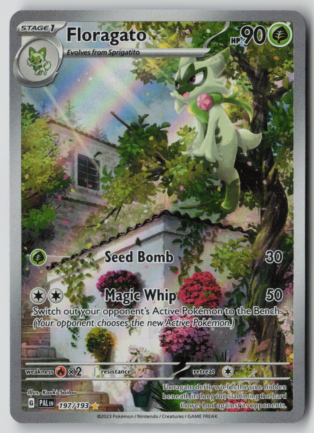 Floragato 197/193 Illustration Rare Paldea Evolved Pokemon Holo NM