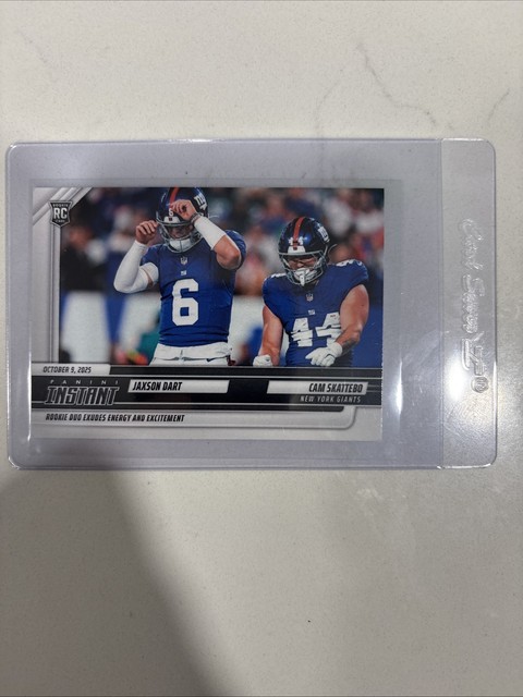 2025 Panini Instant NFL #139 Jaxson Dart/Cam Skattebo RC Giants /3199