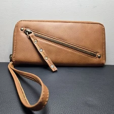 Free People Camel Tan Vegan Leather Wallet Wristlet