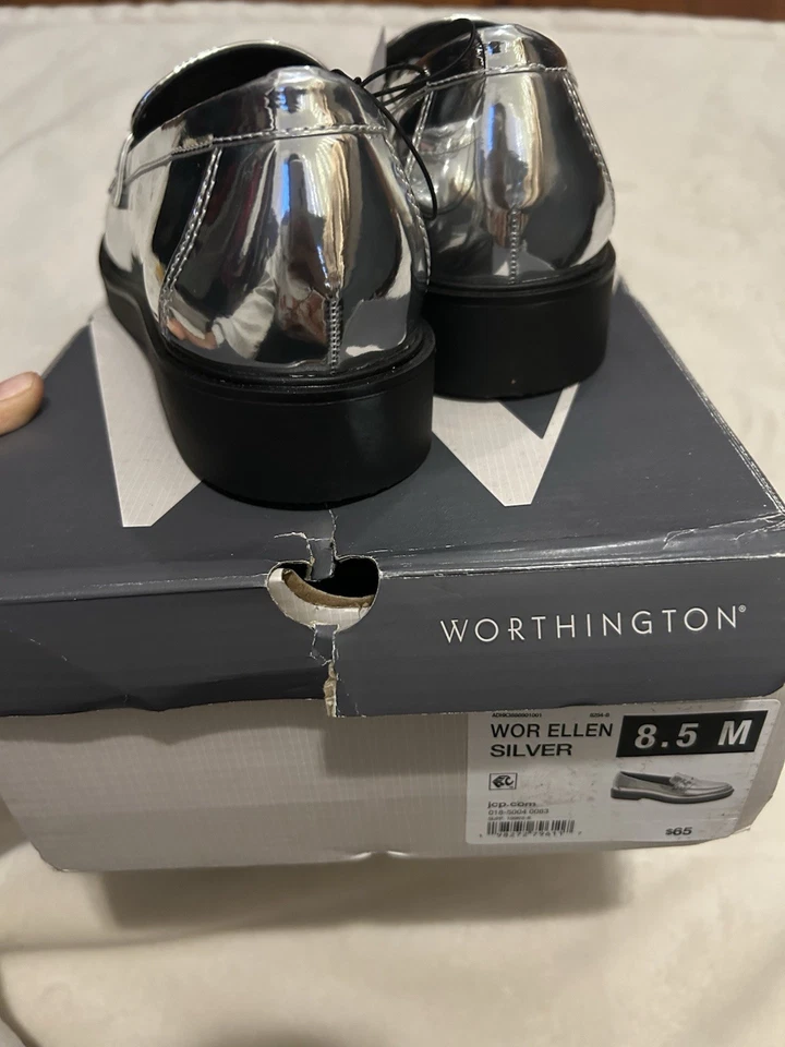 Mocasines Worthington Ellen cromados plateados para mujer talla 8,5 M nuevos en caja Foto 4 de 4