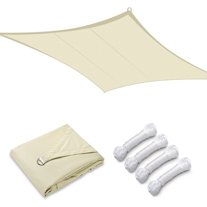 Sun Shade Sail 10x13 Ft 97% UV Block Rectangle Canopy Outdoor Patio Pool Beige