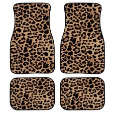 Dellukee Decorative Car Floor Mats Leopard Print All Weather Non Slip Univers...