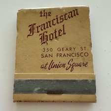 Vintage Full Matchbook - The Franciscan Hotel - San Francisco, California