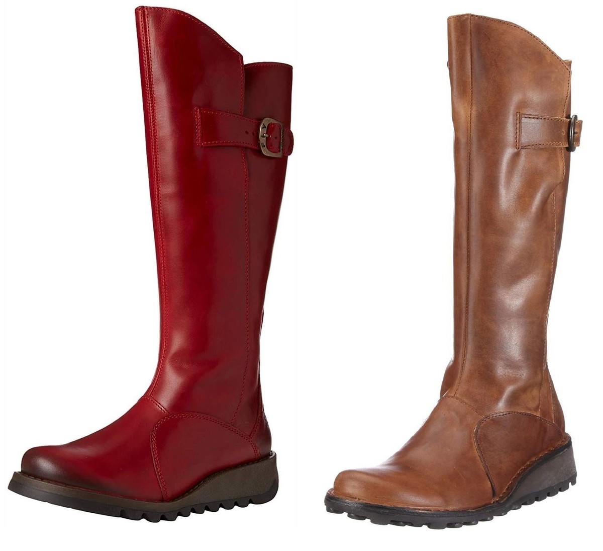 Fly london Mol Camel Leather Womens Knee Hi Boot UK