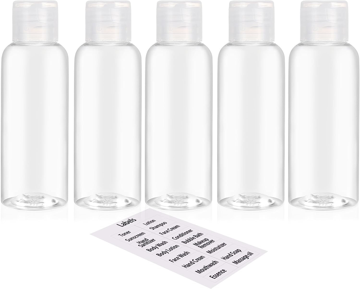 5 Pack 3.4Oz Empty Plastic Travel Bottles for Toiletries TSA Approved Leak Proof