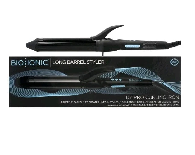 Bio Ionic Long Barrel Styler Ceramic Curling Iron 1.5 inch Curling Wand New  - Image 3 of 4