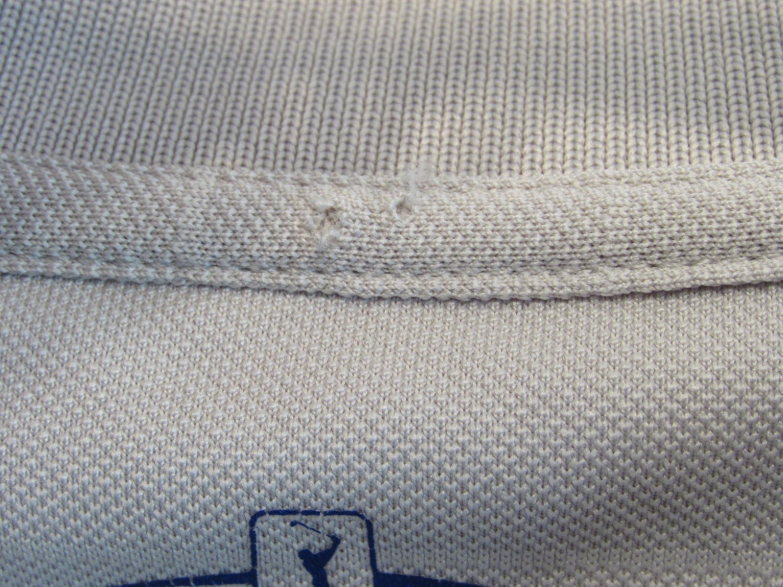 Mens Light Tan Champions Tour Short Sleeve Collared 3 Button Golf Shirt Size M