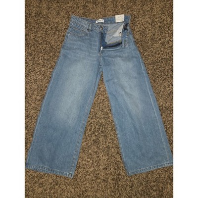 Mango MNG Girls Culotte Jeans Light Wash Wide Leg Denim Size 12 152cm NWT