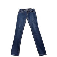 Miss Me Women Skinny Jeans Dark Wash Embroidered Sequin Fleur De Lis Size 29