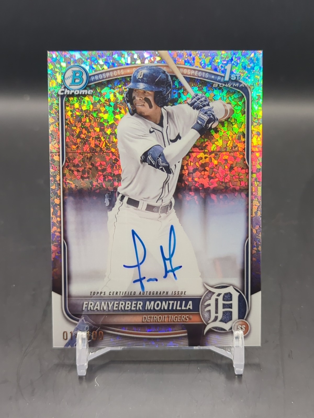 2025 Bowman Chrome Franyerber Montilla Mini Diamond Refractor Auto 1st /100