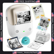 Bluetooth Label Maker with Tape Support Photo Printing and Dual-Color Output