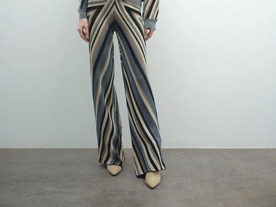 Damen Hose mit geometrischem Muster Multicolor Akep aus Jacquard-Strick