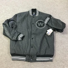 Golden State Warriors Varsity Jacket Mens Large Gray NBA Basketball UNK Wool