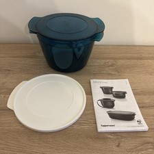 Cocotte Tupperware Micro Cook 2,25 L Comme Neuf - Bleu/vert + Livret