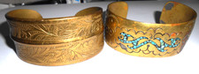 4 Antique Native American Navajo Original Copper or brass  Cuff Indian Bracelet