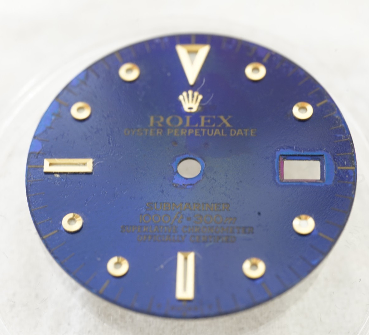 Genuine Rolex 1680 Submariner, Blue Nipple dial, 18k Gold marks, vintage (46)