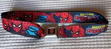 Marvel Spider-man Seatbelt Buckle Belt - Red Blue Black Comics Theme Marvel Spider-man Seatbelt Buckle Belt - Red Blue Black Comics Theme