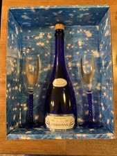 Cobalt Blue Wine Bottle And 2 Glasses Set