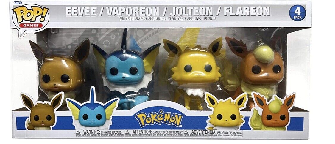 Funko Pop! Games Pokemon Eevee, Vaporeon, Jolteon and Flareon 4