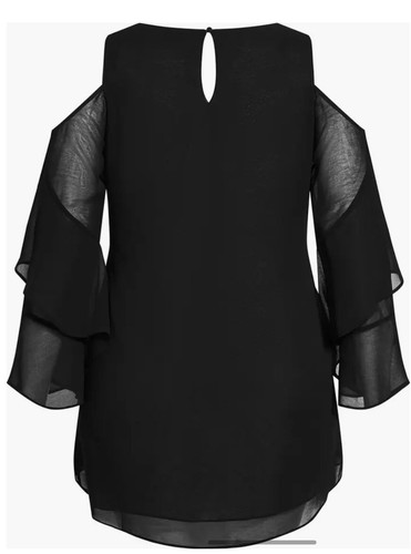 City Chic High Low Cold Shoulder Übergröße Top schwarz L/20 neu mit Etikett $ 69 - Bild 4 von 6