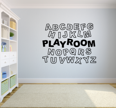Playroom Alphabet Kids Vinyl Art Sticker For Play Room Playhouse Wall Decals