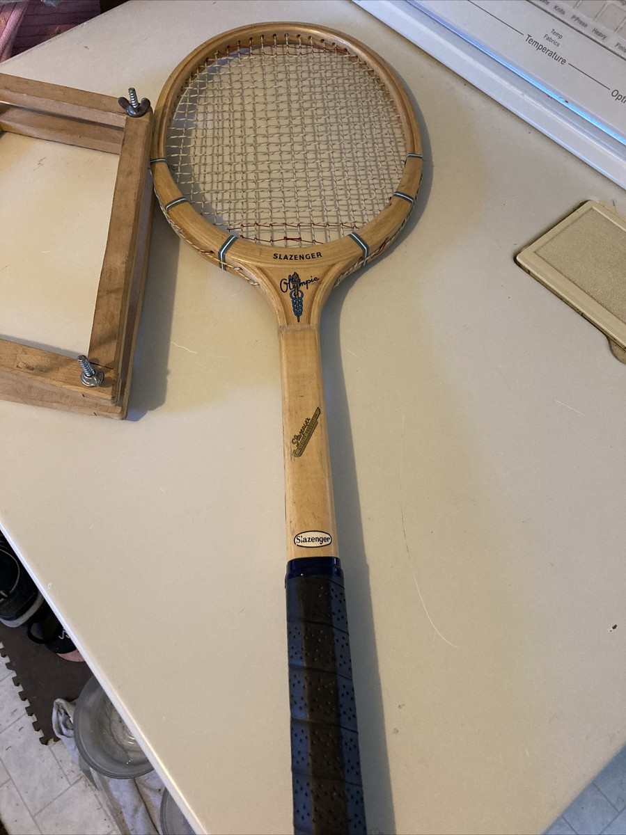 Raquette de tennis olympique en bois VINTAGE SLAZENGER