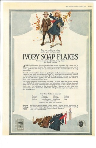 1919 Ivory Soap Flakes Children Going to School Print Ad Home Decor Art Deco - Picture 2 of 2